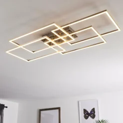 hofstein Plafonnier Cheka LED Aluminium, 4 lumières, Télécommandes