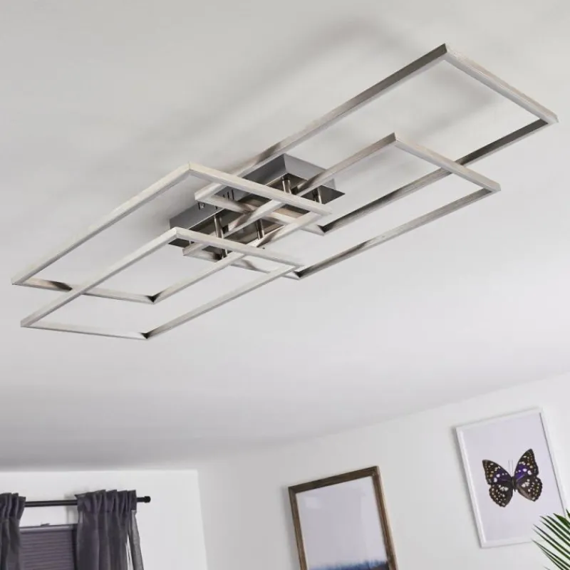 hofstein Plafonnier Cheka LED Aluminium, 4 lumières, Télécommandes