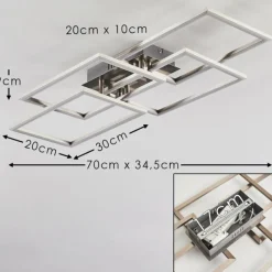 hofstein Plafonnier Cheka LED Aluminium, 4 lumières