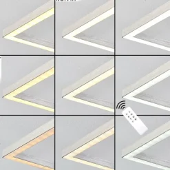 hofstein Plafonnier Cheka LED Brun, Nickel mat, 2 lumières, Télécommandes