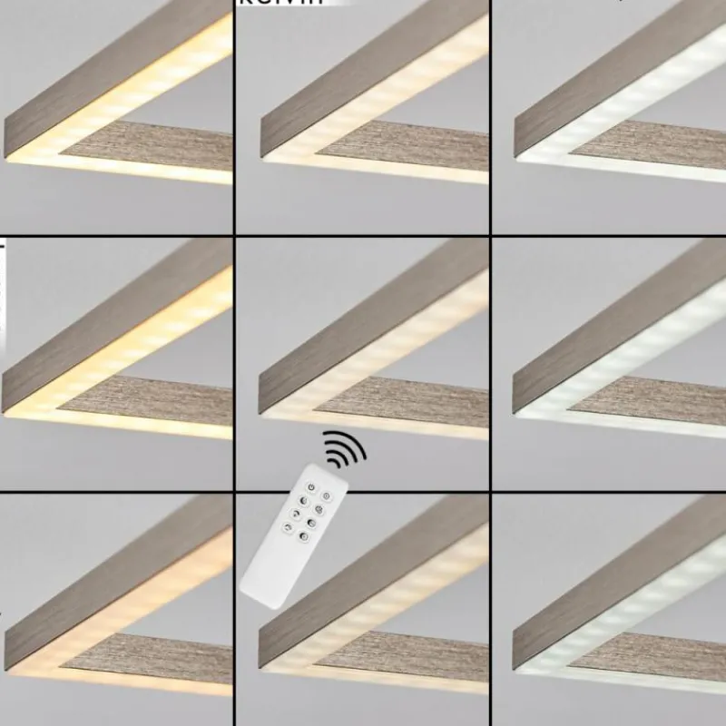 hofstein Plafonnier Cheka LED Nickel mat, 2 lumières, Télécommandes