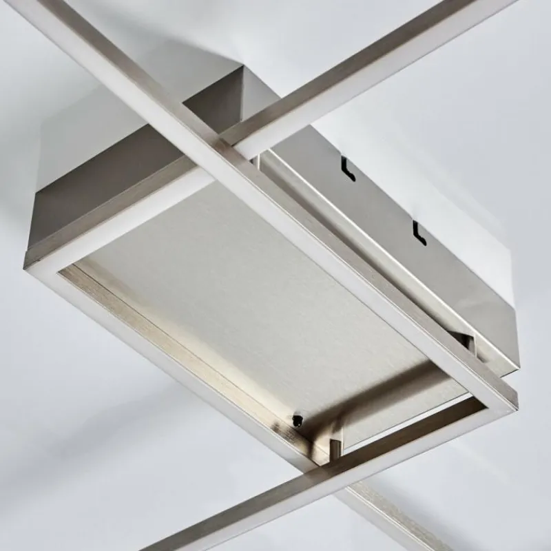 hofstein Plafonnier Cheka LED Nickel mat, 2 lumières, Télécommandes