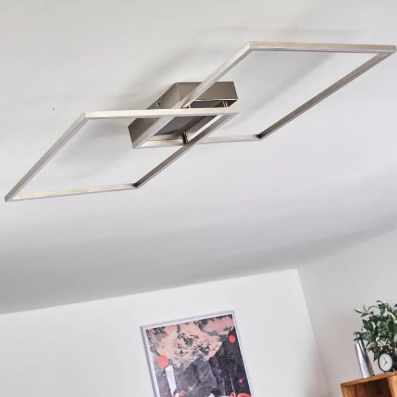 hofstein Plafonnier Cheka LED Nickel mat, 2 lumières, Télécommandes