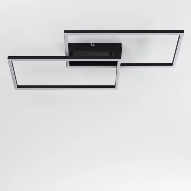 hofstein Plafonnier Cheka LED Noir, 2 lumières, Télécommandes