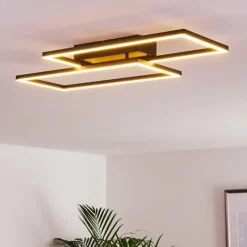 hofstein Plafonnier Cheka LED Noir, 2 lumières, Télécommandes