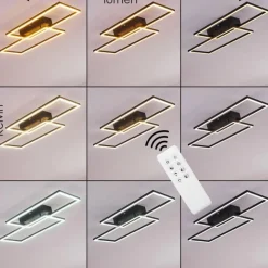 hofstein Plafonnier Cheka LED Noir, 2 lumières, Télécommandes
