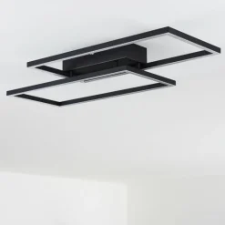 hofstein Plafonnier Cheka LED Noir, 2 lumières, Télécommandes