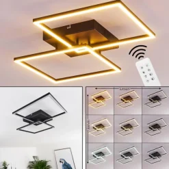 hofstein Plafonnier Cheka LED Noir, 2 lumières, Télécommandes* Éclairage Led
