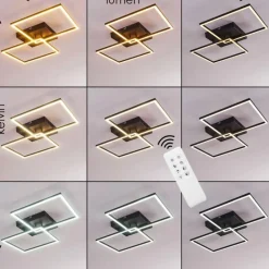hofstein Plafonnier Cheka LED Noir, 2 lumières, Télécommandes* Éclairage Led