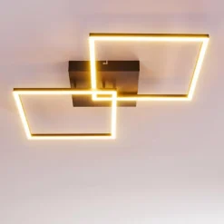 hofstein Plafonnier Cheka LED Noir, 2 lumières, Télécommandes* Éclairage Led