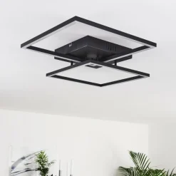 hofstein Plafonnier Cheka LED Noir, 2 lumières, Télécommandes* Éclairage Led