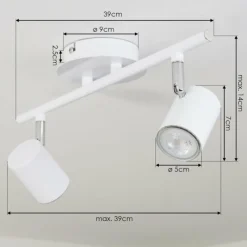 hofstein Plafonnier Chennai LED Chrome, Blanc, 2 lumières