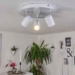 hofstein Plafonnier Chennai LED Chrome, Blanc, 3 lumières