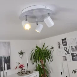 hofstein Plafonnier Chennai LED Chrome, Blanc, 3 lumières