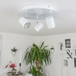 hofstein Plafonnier Chennai LED Chrome, Blanc, 3 lumières