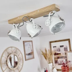 Lampes Industrielles-hofstein Plafonnier Chetican LED Écru, 3 lumières