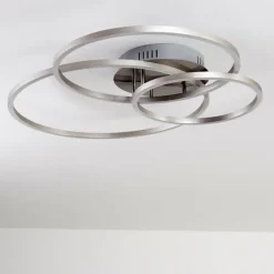 hofstein Plafonnier Chilkat LED Nickel mat, 1 lumière