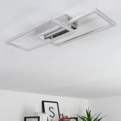 hofstein Plafonnier Chilkat LED Nickel mat, 1 lumière