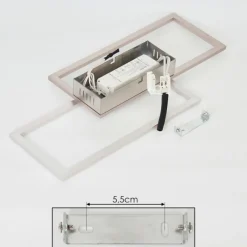 hofstein Plafonnier Chilkat LED Nickel mat, 1 lumière