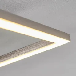 hofstein Plafonnier Chilkat LED Nickel mat, 1 lumière