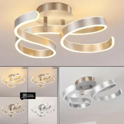 hofstein Plafonnier Chippewa LED Nickel mat, 1 lumière