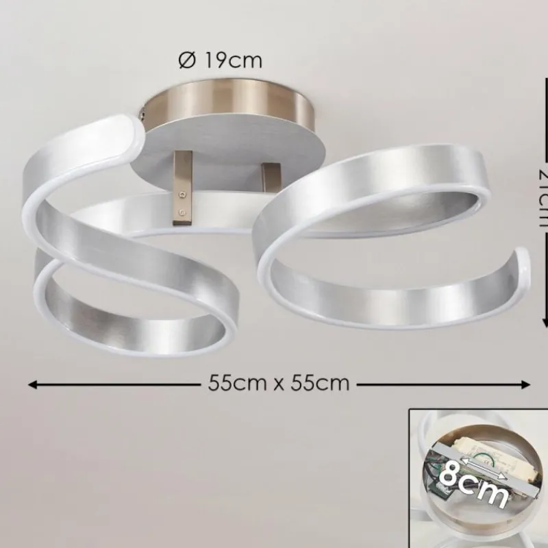 hofstein Plafonnier Chippewa LED Nickel mat, 1 lumière