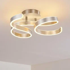 hofstein Plafonnier Chippewa LED Nickel mat, 1 lumière