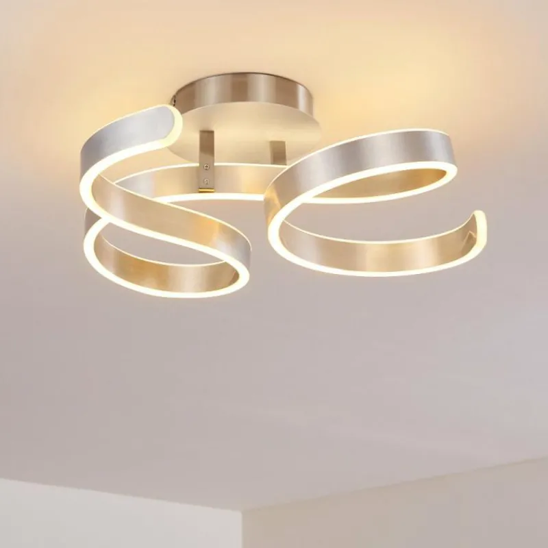 hofstein Plafonnier Chippewa LED Nickel mat, 1 lumière