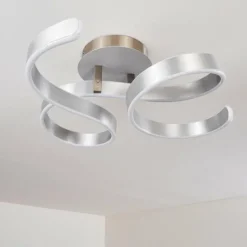 hofstein Plafonnier Chippewa LED Nickel mat, 1 lumière