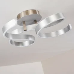 hofstein Plafonnier Chippewa LED Nickel mat, 1 lumière