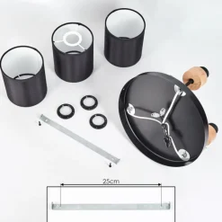 Lampes En Tissu-hofstein Plafonnier Chiuvi Chrome, Écru, Noir, Blanc, 3 lumières