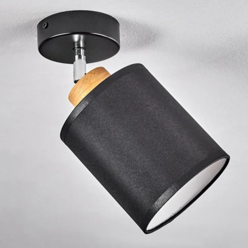 Lampes En Tissu-hofstein Plafonnier Chiuvi Chrome, Écru, Noir, Blanc, 1 lumière