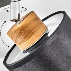 Lampes En Tissu-hofstein Plafonnier Chiuvi Chrome, Écru, Noir, Blanc, 2 lumières