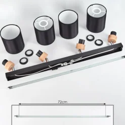 Lampes En Tissu-hofstein Plafonnier Chiuvi Chrome, Écru, Noir, Blanc, 4 lumières