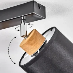 Lampes En Tissu-hofstein Plafonnier Chiuvi Chrome, Écru, Noir, Blanc, 4 lumières