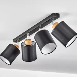 Lampes En Tissu-hofstein Plafonnier Chiuvi Chrome, Écru, Noir, Blanc, 4 lumières