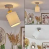 Lampes En Tissu-hofstein Plafonnier Chiuvi Chrome, Gris, Écru, 1 lumière
