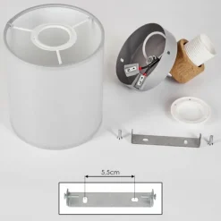 Lampes En Tissu-hofstein Plafonnier Chiuvi Chrome, Gris, Écru, 1 lumière