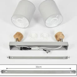 Lampes En Tissu-hofstein Plafonnier Chiuvi Écru, Argenté, 2 lumières