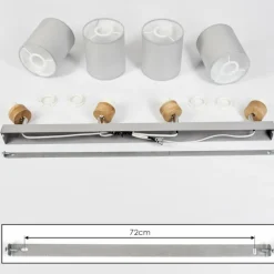 Lampes En Tissu-hofstein Plafonnier Chiuvi Écru, Argenté, 4 lumières