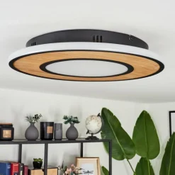 hofstein Plafonnier Chrop LED Noir, 1 lumière