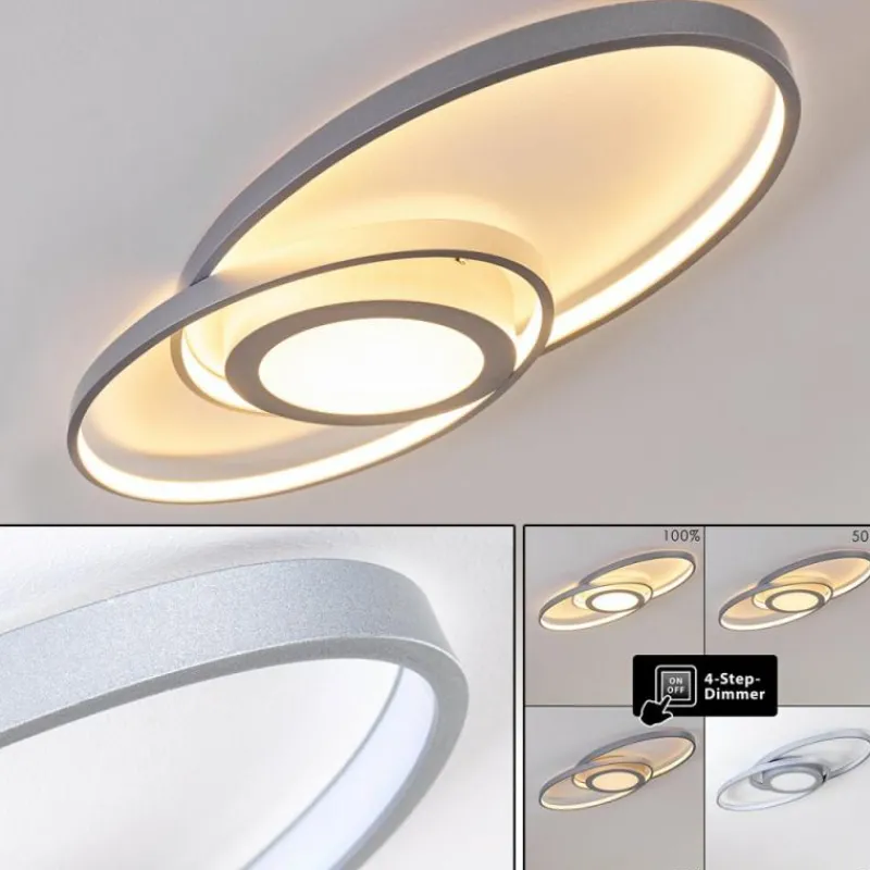 hofstein Plafonnier Chunky LED Argenté, 1 lumière