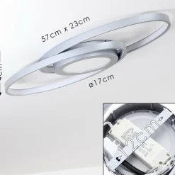 hofstein Plafonnier Chunky LED Argenté, 1 lumière