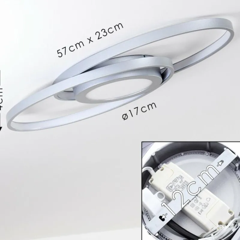 hofstein Plafonnier Chunky LED Argenté, 1 lumière
