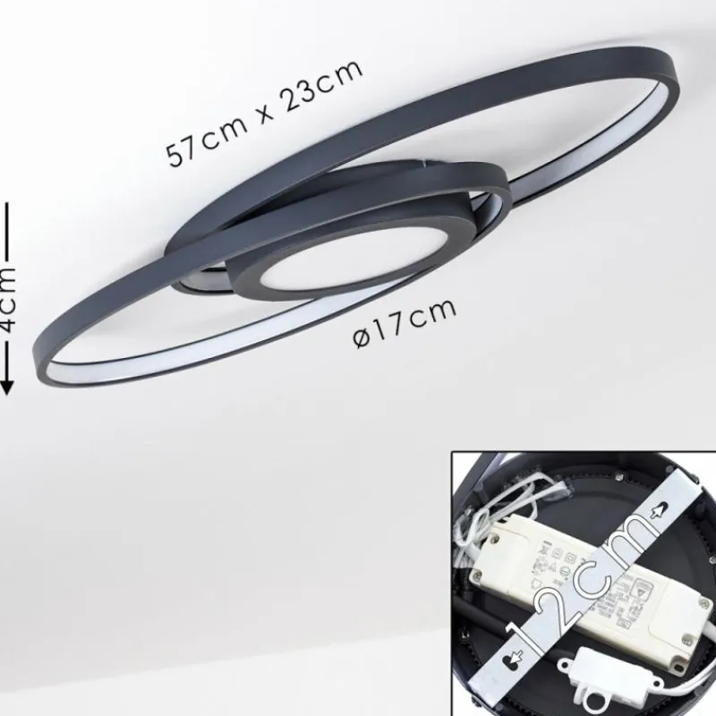 hofstein Plafonnier Chunky LED Gris, 1 lumière