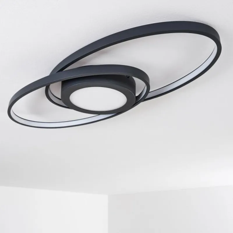 hofstein Plafonnier Chunky LED Gris, 1 lumière