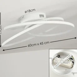 hofstein Plafonnier Chute LED Blanc, 45 lumières