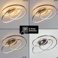 hofstein Plafonnier Chute LED Nickel mat, 1 lumière