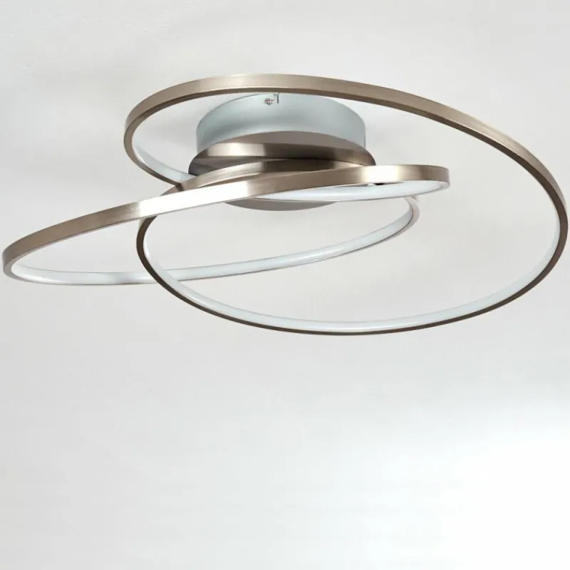 hofstein Plafonnier Chute LED Nickel mat, 1 lumière