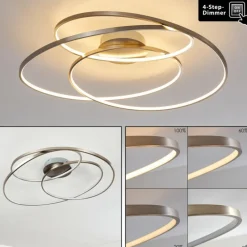 hofstein Plafonnier Chute LED Nickel mat, 1 lumière